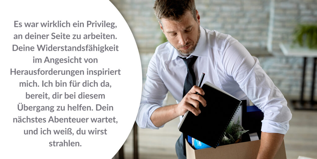 Ein paar Abschiedsworte für einen Kollegen: Beispiel 1