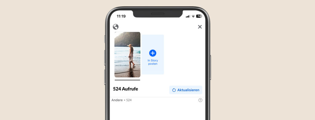 Andere in Facebook-Story