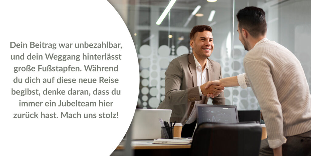 Ein paar Abschiedsworte für einen Kollegen: Beispiel 2